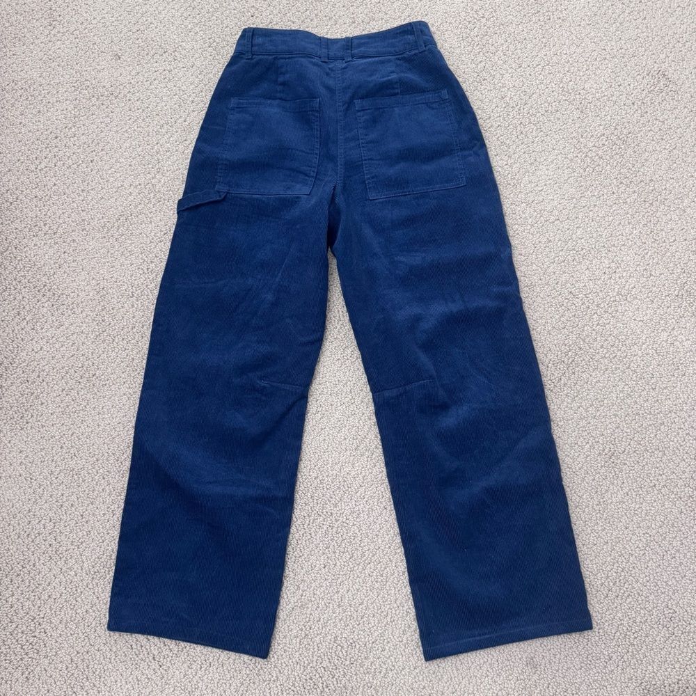 Poetry Hemp Blend Corduroy Workwear Pants Blue Carpenter Style | US 2 - Picture 3 of 8
